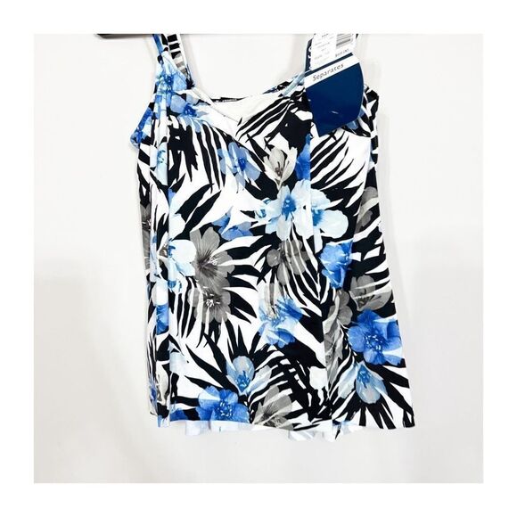 Shape Solver Swim Womens Tankini Two Piece Top Floral Adjustable Size 12 NEW - Picture 7 of 7